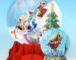 Greeting Card Pop-up 3-d Snow Globe Holiday Dogs