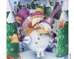 Snowman 3-D Swing Greeting Card