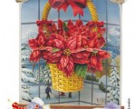 Poinsettia 3-D Swing Greeting Card