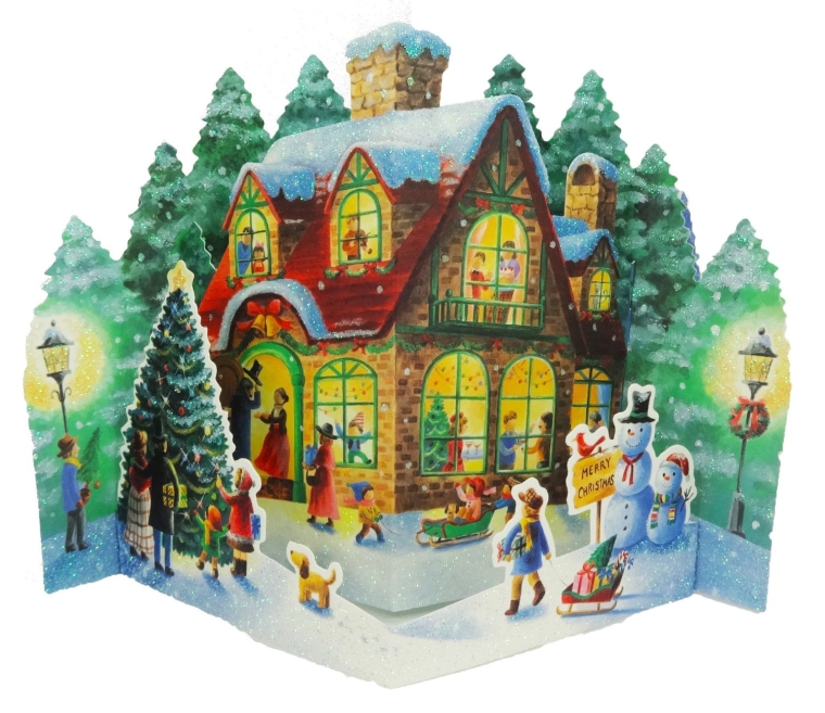 Winter Wonderland Home Pop Up Christmas Greeting Card