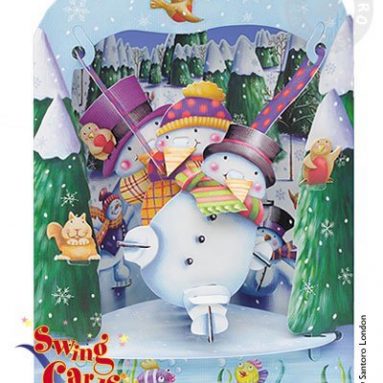 Snowman 3-D Swing Greeting Card